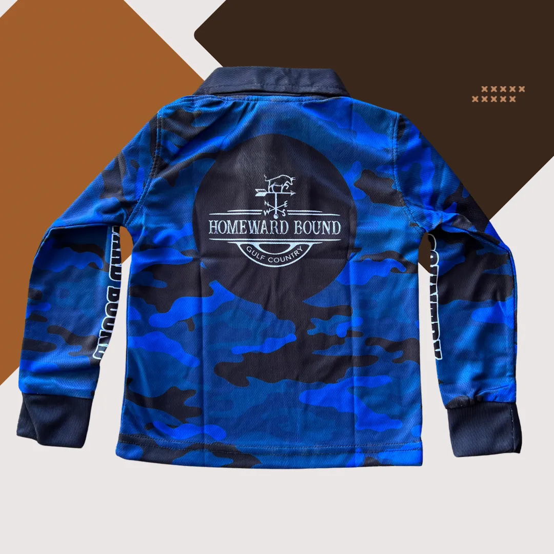 Blue Camo- HBGC Kids Fishing Shirt
