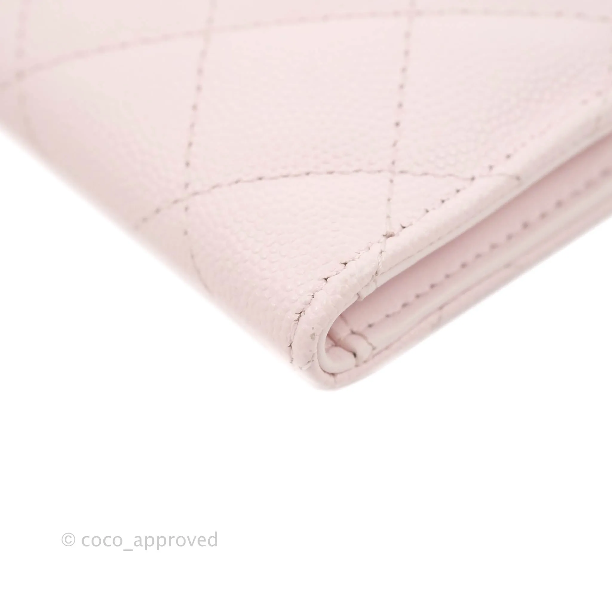 Chanel Folded Double Zip Coin Case Card Pink Caviar Gold Hardware