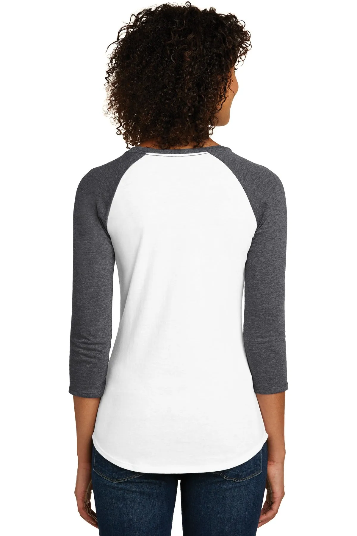 District Women's Fitted Very Important Tee 3/4-Sleeve Raglan. DT6211