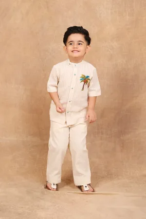 Ivory coconut handloom shirt