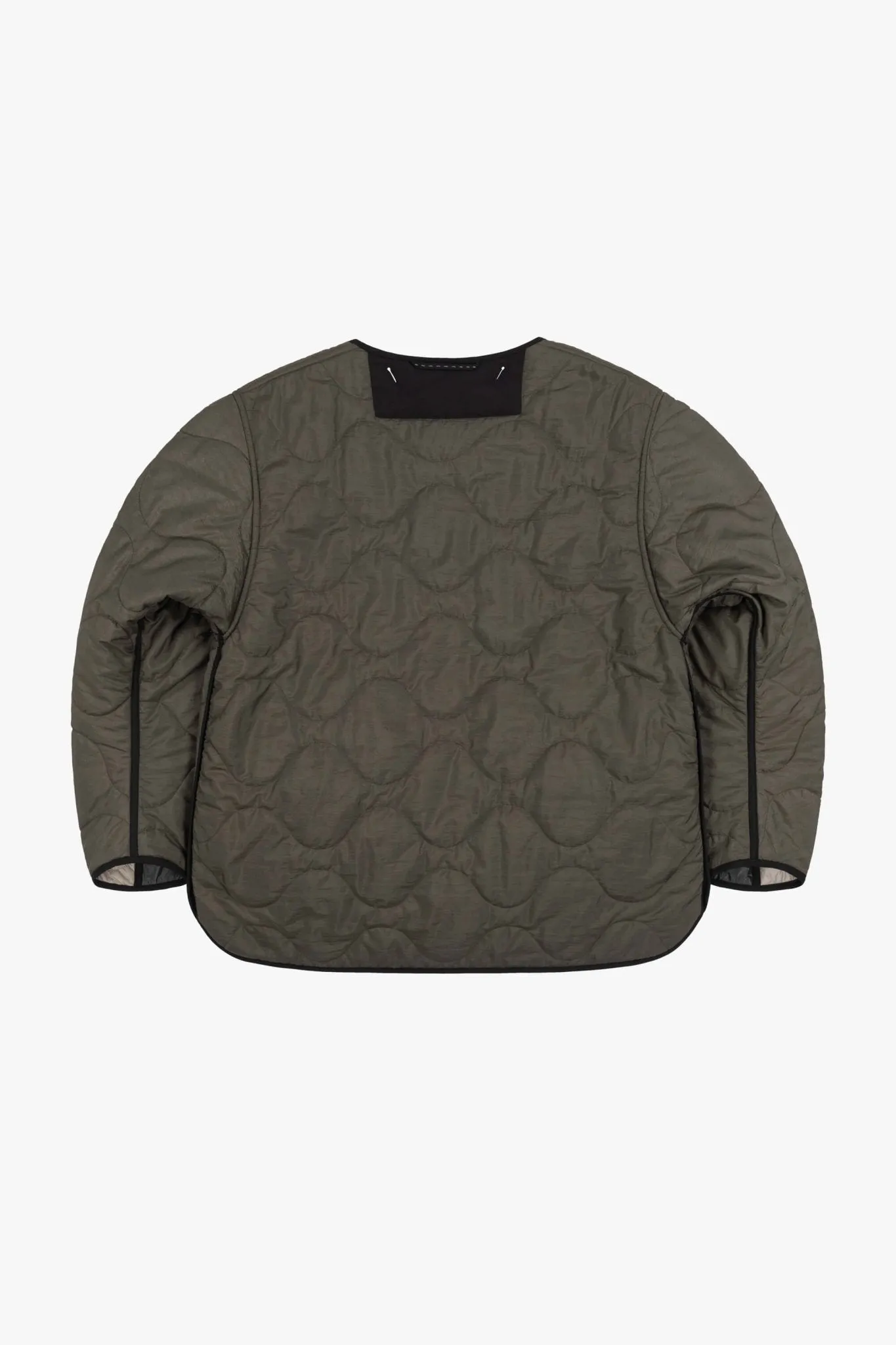 Patchwork Cropped Quilt Jacket - Anthracite & Mineral Green / Dark Olive
