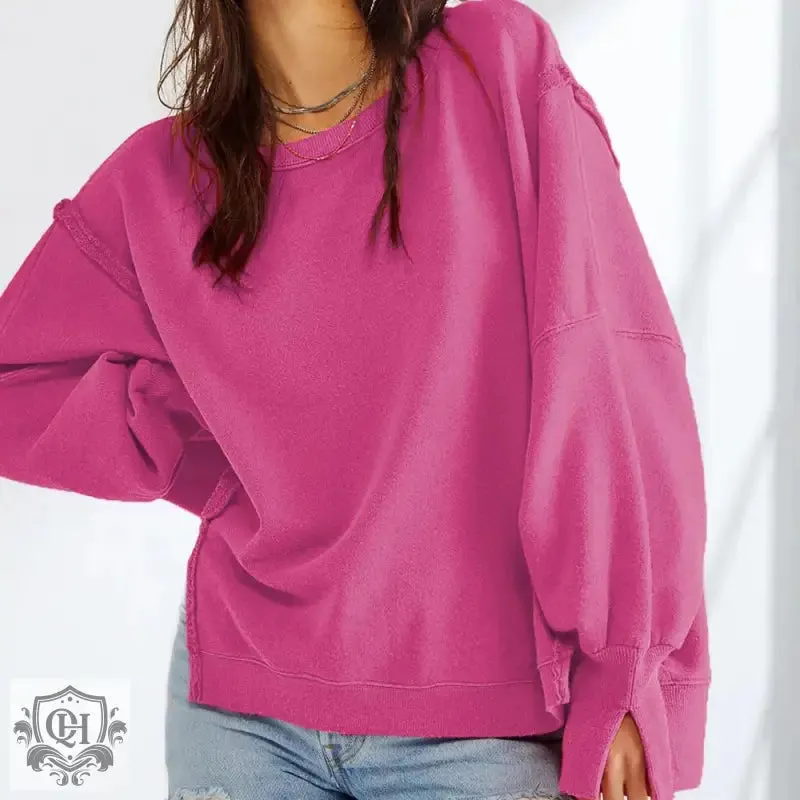 Versatile Loose Fit Split Sweater