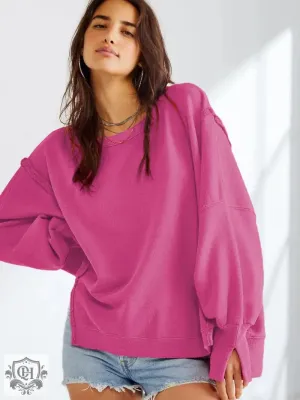 Versatile Loose Fit Split Sweater